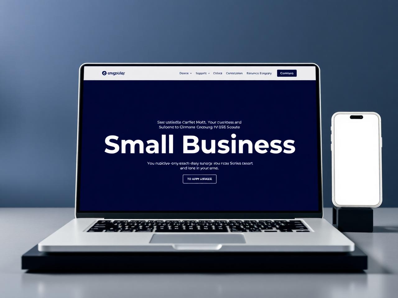 A small business website displayed on a laptop and smartphone